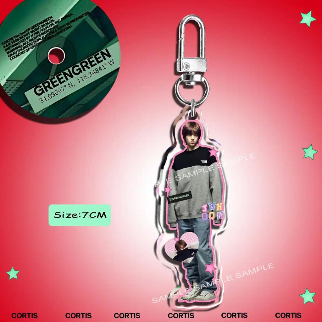 Móc khóa K‑pop CORTIS KEONHO album dễ thương GREENGREEN REDRED bằng acrylic SEONGHYEON JUHOON JAMES MARTIN móc khóa c