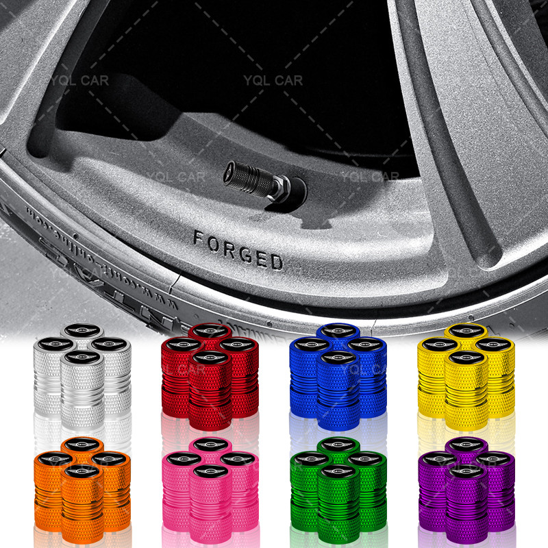 4 Nhiều Màu Sắc Hợp Kim Lốp Xe Ô Tô Chống Bụi Nắp Ren Logo Ô Tô Van Nắp Cho Mini Cooper One S R50 R53 R56 R60 F55 F56 R57