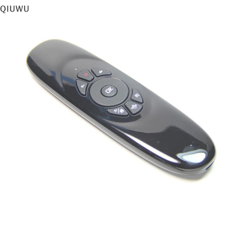 QIUWU 2.4GHz G Chuột Di Động C120 Air Mouse T10 Bàn Phím Chuột GYRO Air Fly Không Dây Sạc Cho Android TV Box m8s plus Z4.