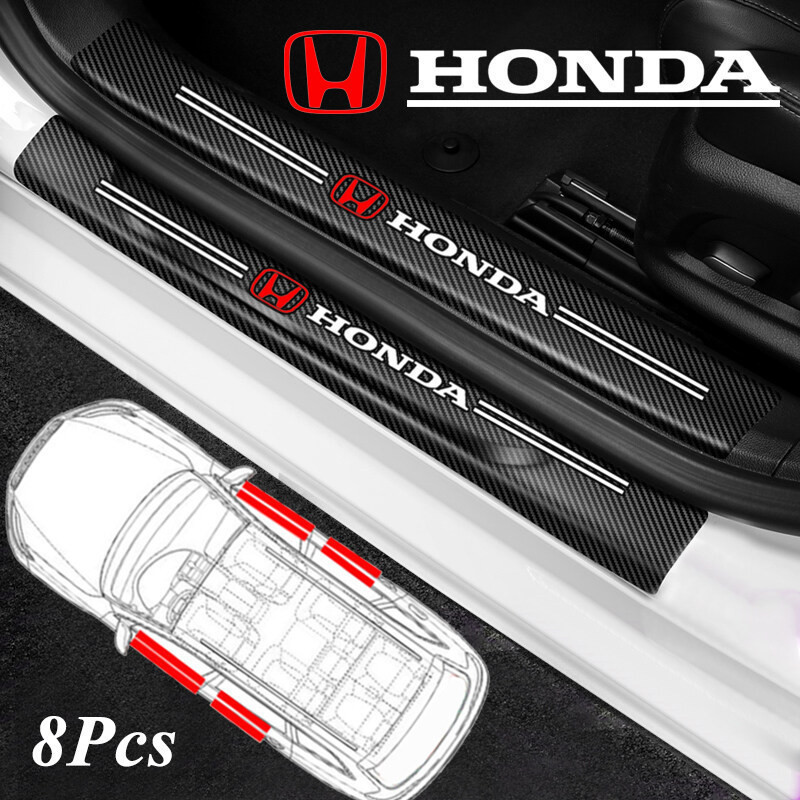 8 Chiếc Cửa Ô Tô Sill Dán Cốp Ngưỡng Chống Trầy Xước Đề Can Cho Xe Honda Civic XR-V CR-Z CRV HRV City Accord Legend Jazz VTi Fit Mobilio VEZEL