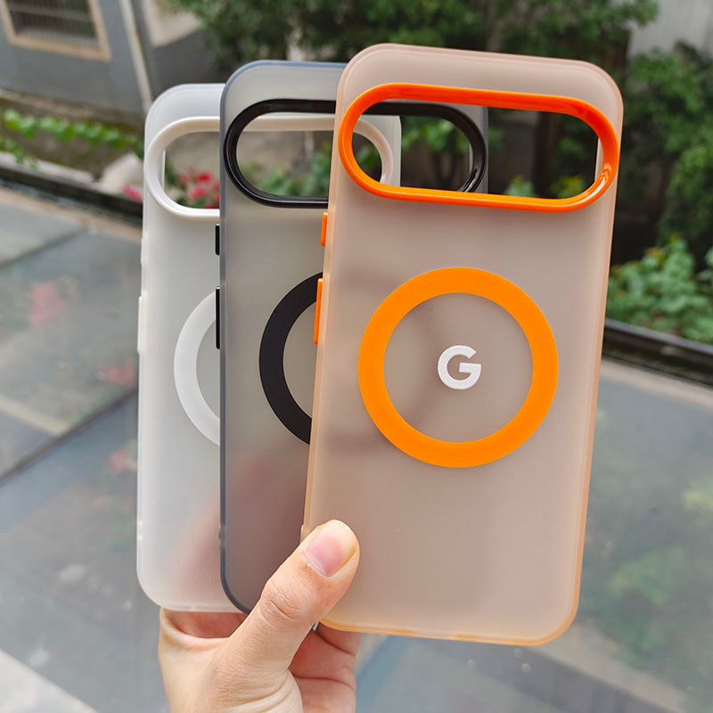 Màu Kẹo Mờ Trong Suốt Cho Ốp Lưng Từ Tính Cho Google Pixel 8 9 10 Pro XL 8A 9A Từ Tính Sạc Không Dây Mờ Ốp lưng
