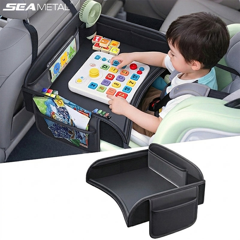 Bàn Ăn Trẻ Em Ô Tô Treo Ghế Sau, Mặt Bàn Rộng, Nhiều Ngăn Đựng Đồ, Dễ Lắp Đặt, Tiện Cho Trẻ Chơi & Ăn Uống Khi Đi Xe