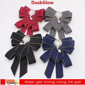 DUSKGLOW Nơ, Pha Lê Đính Kim Cương Giả Ruy Băng Nơ, Vải Sang Trọng Nghệ Thuật Handmade Ruy Băng Nơ Thổ Cẩm Dành Cho Nam Và Nữ