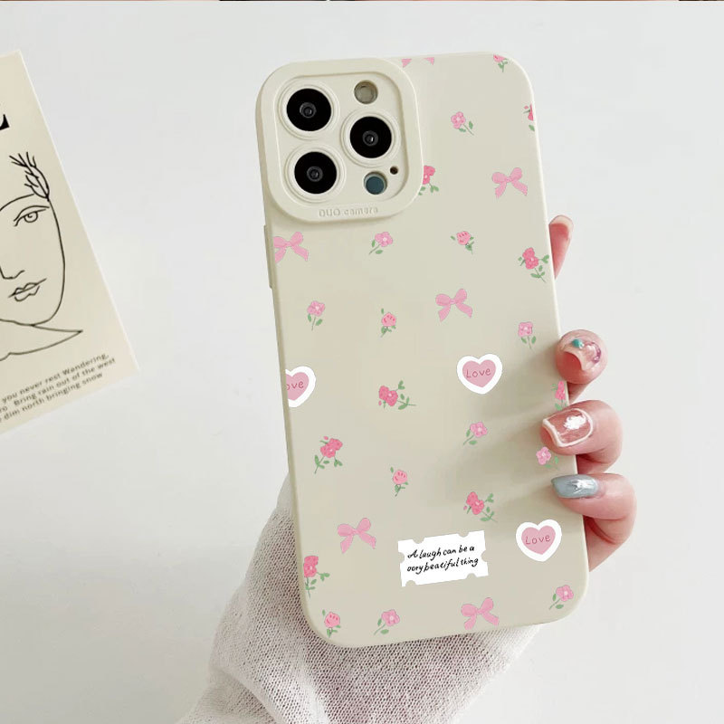 Ốp lưng iPhone, họa tiết nơ trái tim, ốp silicon bảo vệ camera - iP 7/8/X/XS/XR/11/12/13/14/15/16/17/Plus/Air/Pro/Max