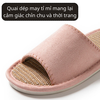 (MỚI) Dép Quai Ngang Cotton Linen Cao Cấp, Dép Đi Trong Nhà Nam Nữ Êm Chân, Thoáng Khí, Chống Trượt
