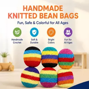 Bộ bao dệt kim Hacky 6 quả bóng ném tương tác đầy màu sắc Juggling Footbag cho trò chơi tiệc ngoài trời sonlekvn