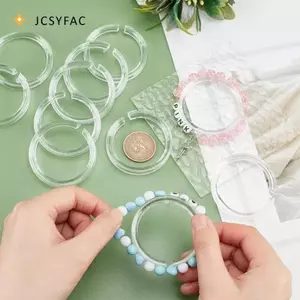 JCSYFAC 10 Chiếc 57 Mm Trong Suốt Vòng Tay Tròn Giá Đỡ Đứng Tổ Chức Trưng Bày Kệ Phát Hiện Phụ Kiện Trang Sức Làm Đồ Mới