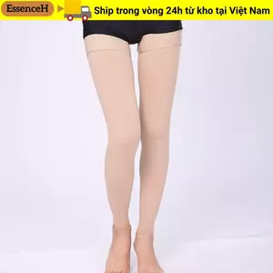 ESSENCEH 1 Đôi Vớ nén cao đùi, Vớ áp lực hở ngón chân co giãn cao, với dây đeo silicon chắc chắn 20-30 mmHg Nén nẹp quấn nam