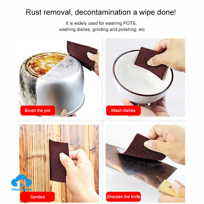 Miếng bọt biển mài nhám, dụng cụ nhà bếp, dụng cụ rửa chén bát, bàn chải cọ nồi, dụng cụ tẩy rỉ sét, bàn chải mài