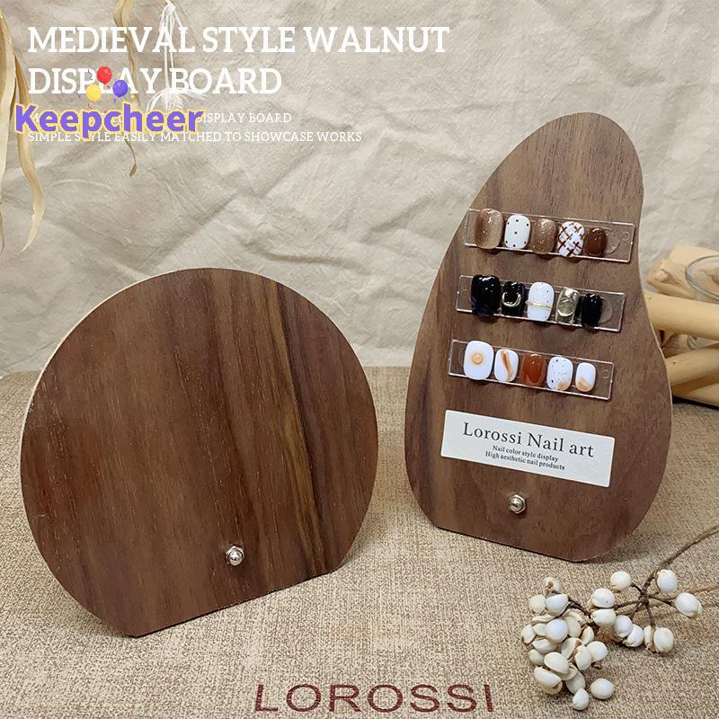 [Keepcheer] Phong cách cổ xưa Nail Art Color Board Bảng trưng bày quả óc chó Trang trí Mặc sơn móng tay Keo màu Thẻ làm móng tay Mẫu trưng bày Ra Mới