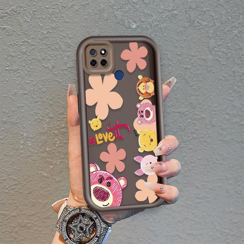 Ốp Lưng Cho Realme C12 C25 C25S C21Y C25Y C15 Narzo 30A Narzo 20 Vỏ Điện Thoại Mềm Silicon Hoạt Hình TPU Lotso Gấu Câu Chuyện Đồ Chơi Mắt Thiên Thần Ốp Lưng Chống Sốc