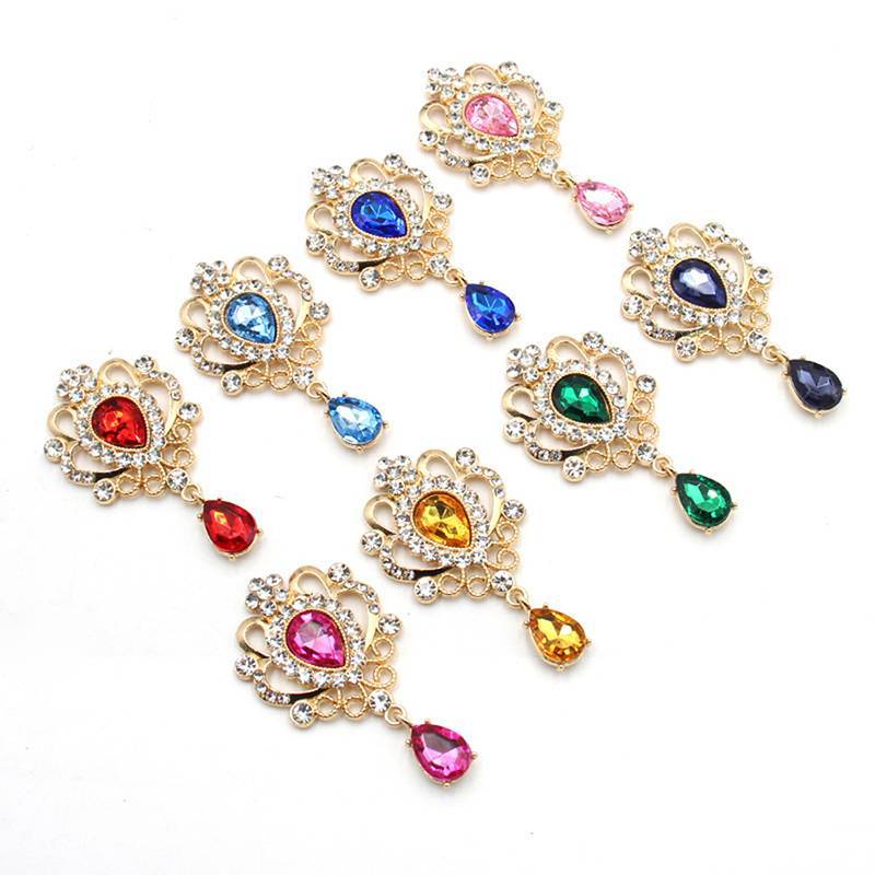 Springevenstar 32 * 60MM cho kim cương giả Nút tóc Manualidades Phụ kiện Diy Flat ba Trâm cài Phụ kiện trang sức Springevenstar
