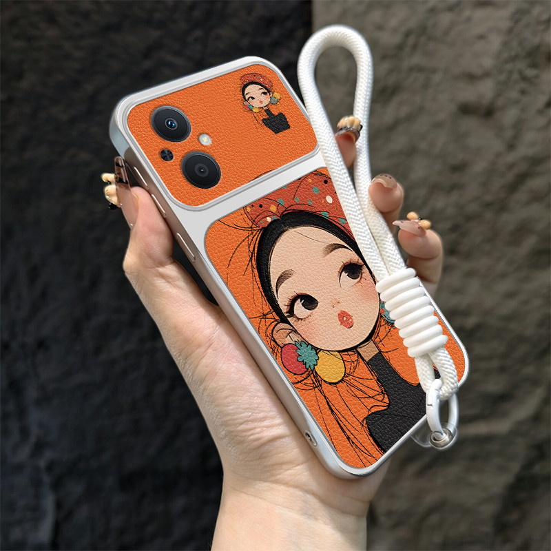 Ốp Lưng PBZZ Cho OPPO Reno 7Z 8z 5G RENO 7 LITE 5G Vỏ Điện Thoại Lo Âu Vỏ Mềm Silicon Chống Sốc Thiết Kế Mới Thẩm Mỹ Hoạt Hình Dễ Thương Có Dây Buộc Cho Bé Gái TBDTMD1