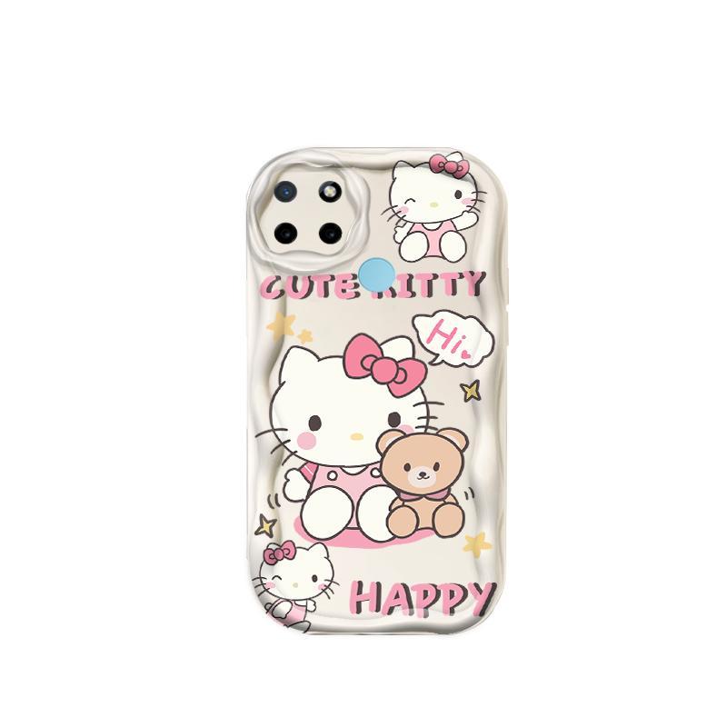 Thích hợp cho Realme C12 C15 C25 C25S C21Y C25Y Narzo 30A Narzo 20 3D Vỏ kem TPU mềm Kitty Rilakkuma Vỏ điện thoại chống sốc