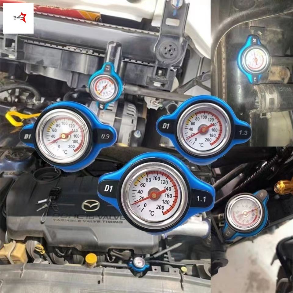 Nắp tản nhiệt ô tô đa năng - Đồng hồ đo nhiệt độ nước bằng thép không gỉ 0,9 / 1.1 / 1.3 Bar