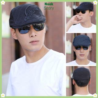 [Còn hàng] Mũ phẳng NOOKSTORY Cabbie, Mũ nồi Cotton chống tia cực tím, Mũ Newsboy thông thường có thể điều chỉnh thời trang mùa hè