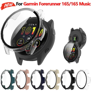 Kính cường lực + ốp lưng cho Garmin Forerunner 165 PC bảo vệ màn hình cứng toàn diện ốp bảo vệ cản