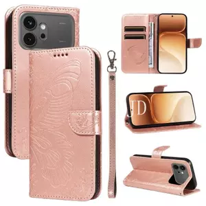 Ốp Lưng Cho Honor 600 Pro Dập Nổi Đuôi Bướm Da Khe Cắm Thẻ Dây Đeo Tay Chống Rơi Vỏ Điện Thoại