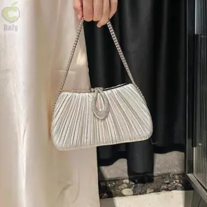 Túi xách ROLY Sequin, Túi xách dự tiệc khóa sequin sáng bóng, Túi xách dự tiệc có khóa sequin vàng thời trang