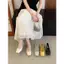 TT Dây Xích Kim Loại Mũi Vuông Mary Jane Giày Nữ Dây Đeo Đế Bằng Bên Trong Tăng Chiều Cao Giày Da Thật