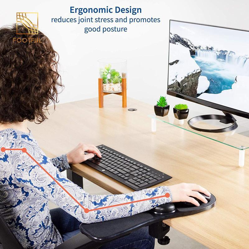 Máy tính Arm Rest Mouse Pad Tay vịn Khay nền tảng gắn vào bàn / ghế