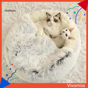 Giường Hang Mèo Lông Tơ Giường Tròn Ấm Áp Cho Thú Cưng Có Đáy Chống Trơn Trượt Có Thể Giặt Được Cho Mèo Trong Nhà Chó Nhỏ Tổ Mềm Ấm Áp Cho Các Ngôi Nhà Đông Nam Giường Mèo Có Đầy Sang Trọng