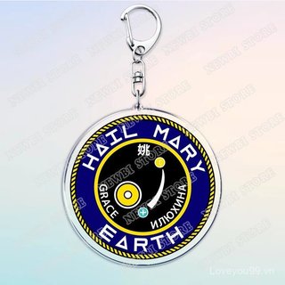 Hot Project Hail Mary Mission Crest Móc khóa cho phụ kiện Rocky Space Andy Weir Cảnh