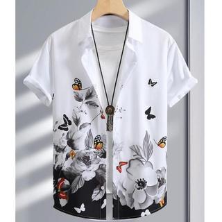 Mùa Hè Áo Sơ Mi In Hình Rời Retro Style, Phù Hợp Cho Cặp Đôi Đi Biển