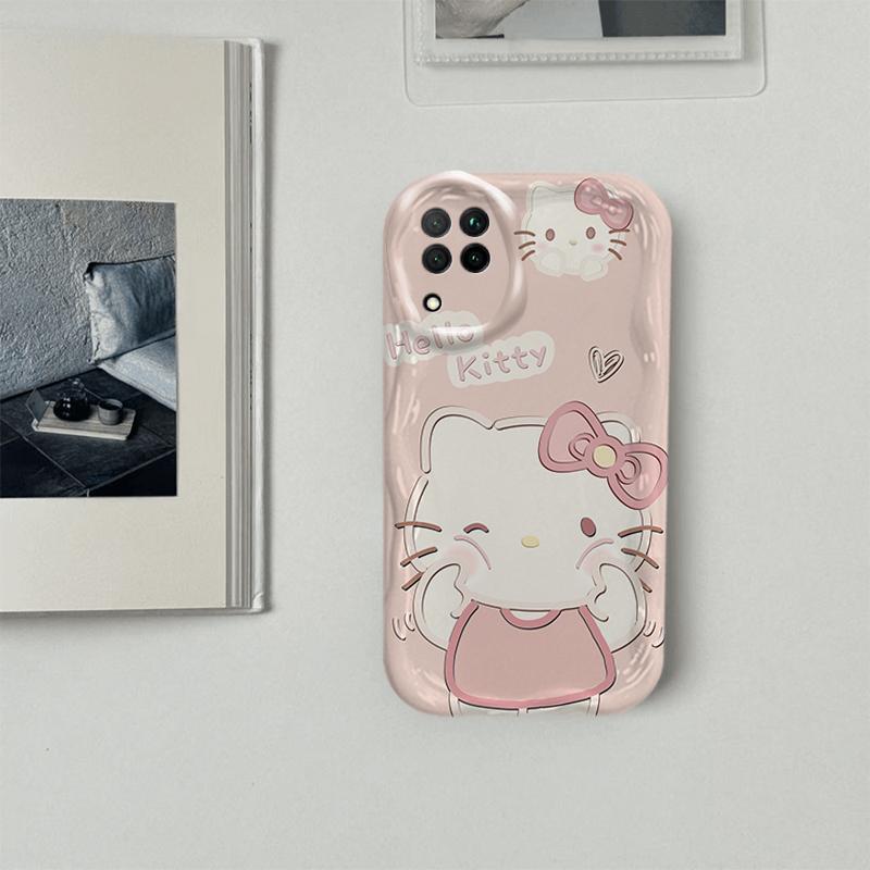 Ốp Lưng Cho Samsung Galaxy A12 M12 A22 4G 5G Phim Hoạt Hình Kem Cặp Đôi Mèo Mềm TPU 3D Sóng Silicon Vỏ Điện Thoại
