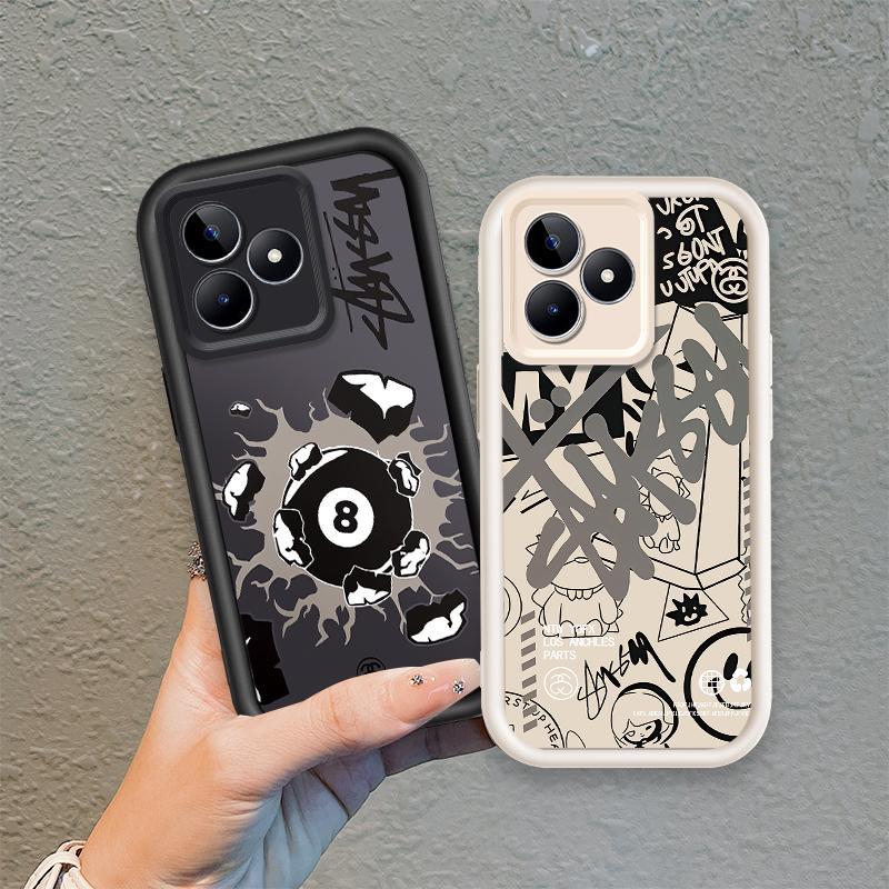Ốp Lưng Cho Realme C53 C51 Note 50 C63 C61 Hoạt Hình Silicon Phụ Kiện Vỏ Điện Thoại Mềm TPU Bi-a Xu Hướng Mắt Thiên Thần Chống Sốc Ốp Lưng