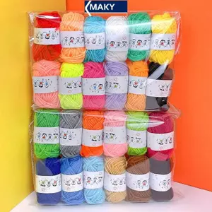 MAKY 12 Cái Mềm Mại Ấm Áp DIY Cotton Len Sợi Mềm Chất Lượng Tốt Tay Đan Chủ Đề Cho Handmade Đan Móc Sợi VN