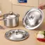 MAKY 10-32Cm Thép Không Gỉ Nắp Nồi Tròn Thay Thế Đa Năng Chảo Chiên Bao Viền Mịn Máy Rửa Chén An Toàn Cho Chảo Chảo Nồi Canh VN