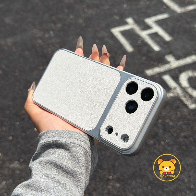 Ốp Điện Thoại Da PU Trắng Cho Redmi Note 15 14 13 12 12S Turbo 11 SE 11S 11T 10 9 Pro Max Lite 10S 9S 8 Pro Plus 5G 4G Ins Style Cover Vỏ Mềm Mờ Đơn Giản Dễ Thương