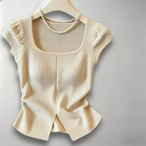 Áo len kiểu Pháp mỏng ôm body cho mùa hè từ chất liệu Ice Silk
