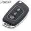 Flip Remote Key Shell Fob cho Hyundai Solaris ix35 ix45 Elantra Santa Fe - 3 nút