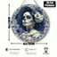 CIFbuy Skull Xanh Trắng Sứ Tín Hiệu Treo Tường Nghệ Thuật Trang Trí 8x8 Inch