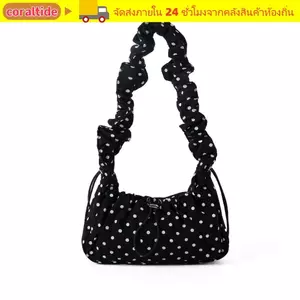 Túi đeo vai dây rút CORALTIDE, Túi đeo nách công suất lớn chấm bi, Túi đeo chéo dây kéo Nylon siêu nhẹ