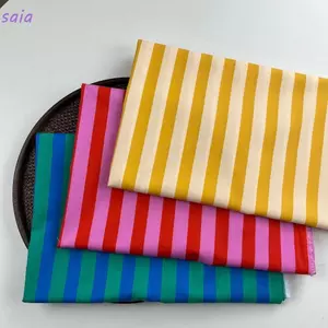 SAIA Vải Cotton Chất Liệu Cao Cấp - Đầm Nhiều Màu, Gối Sọc Dọc - Size 150x100cm Cho DIY và Trang Trí Nhà