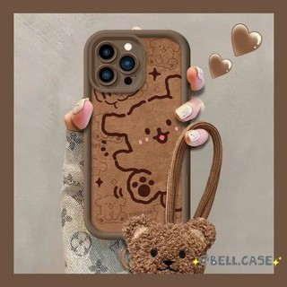 Dành Cho IPhone17 16 15 14 13 12 11ProMax X XR XSMax 7Plus Dễ thương Brown dòng Puppy chống rơi trường hợp điện thoại