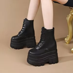Người Nhỏ cos Nam Trưởng Thành Tăng Chiều Cao Martin Giày Tăng Chiều Cao 14cm Phong Cách Mới Đế Dày Triển Lãm Truyện Tranh Yabi Nữ Giày Bốt Ngắn Siêu Mẫu