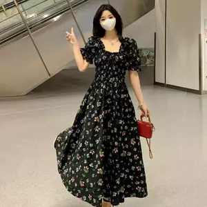 Đầm phong cách retro Pháp, hoa nhẹ nhàng, phù hợp mùa hè cho các chị em
