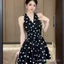Đầm dây chấm bi phong cách phương Tây, form oversized dành cho cô nàng nóng bỏng
