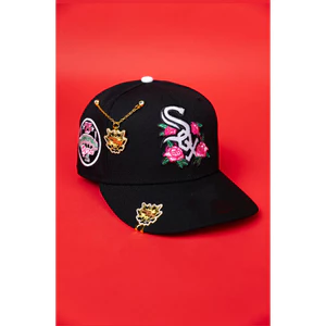 AA Quality - Mũ Lưỡi Trai Chicago White Sox Màu Trắng Họa Tiết Hồng & Miếng Vá Comiskey Park