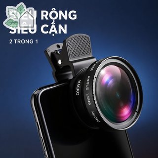 Ống kính điện thoại Macro góc rộng Kính quang học 2 trong 1 Hợp kim nhôm DSLR Phong cách Android IPhone