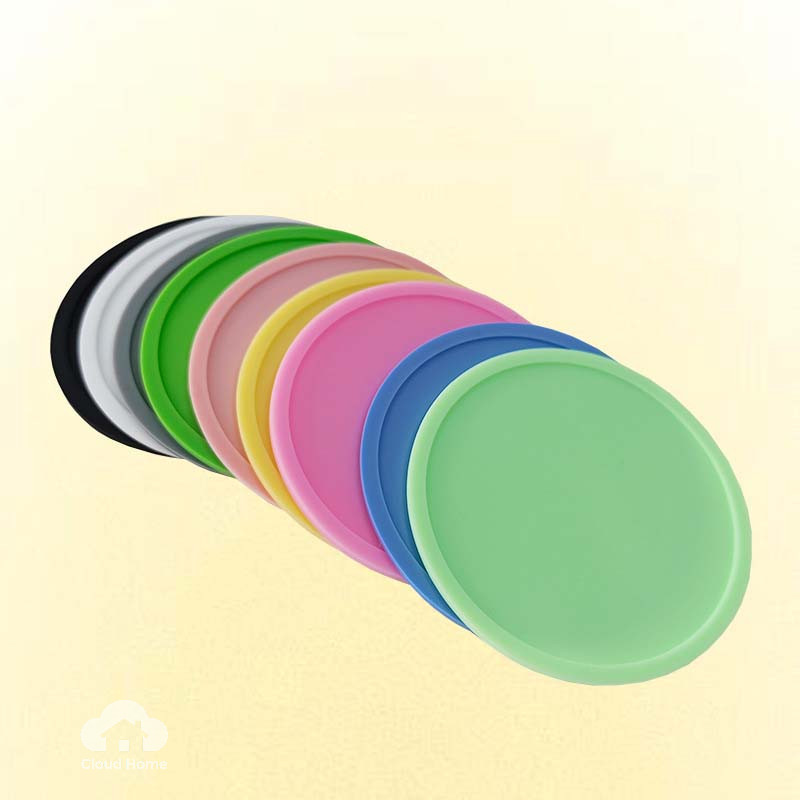 Đế lót ly tròn 10cm, chịu nhiệt, chống trượt bằng silicon.