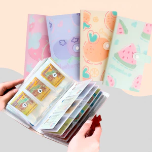 Sổ tiết kiệm 120 ngăn, thiết kế dễ thương, có thể đựng thẻ ngân hàng, khóa bấm, sổ tiết kiệm đa năng.