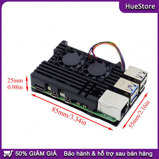 Vỏ kim loại tản nhiệt cho Raspberry Pi 4B và Pi 4 Có quạt tản nhiệt،Tản nhiệt vượt trội, tránh quá nhiệt