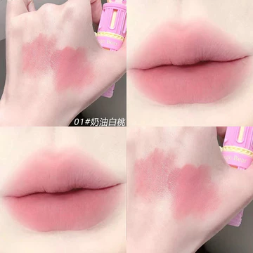 Màu anh đào sống động!Trang Điểm Hàn Quốc Cô Gái Mềm Mại Màu Hồng Lip Glaze Matte Màu Khỏa Thân Son Bùn Son Môi Cô Gái Trơn Mặt Làm Trắng Da