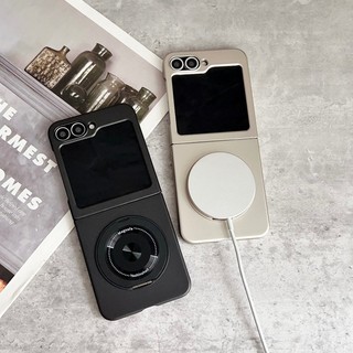 Ốp từ tính có giá đỡ vòng kim loại xoay được cho Samsung Galaxy Z Flip 7 6 5 4 3 Slim Protect Cover Flip7 Flip6