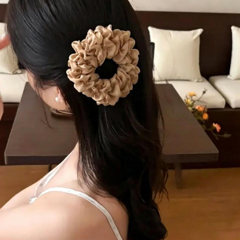 Không Đau Đầu Hoa Bud Donut Vuốt Tóc, Kẹp Tóc Phong Cách Scrunchie Vải Mềm, Giá Đỡ Đuôi Ngựa Chống Trơn Trượt Để Sử Dụng Hàng Ngày & Thường Ngày